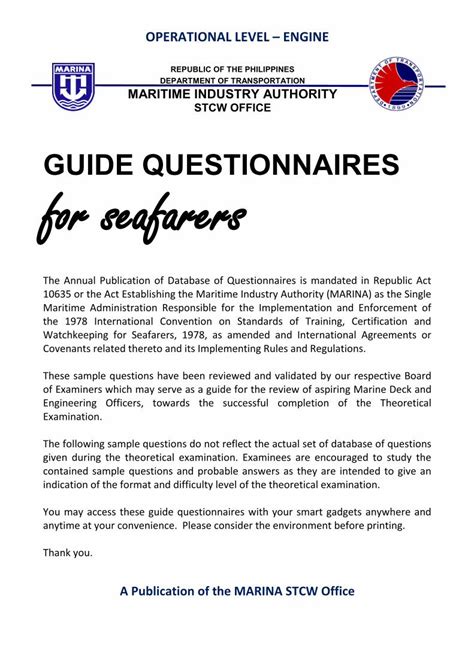 marine transportation entrance exam reviewer|GUIDE QUESTIONNAIRES for seafarers .